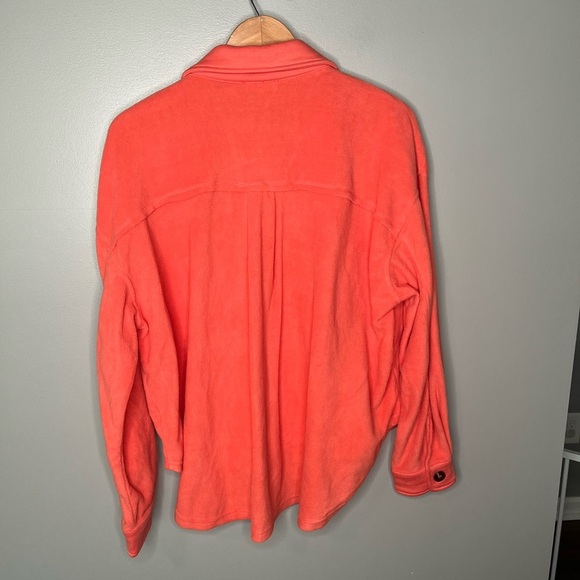 NWT La Miel Sunset Fleece Shacket - Coral - Picture 3 of 9